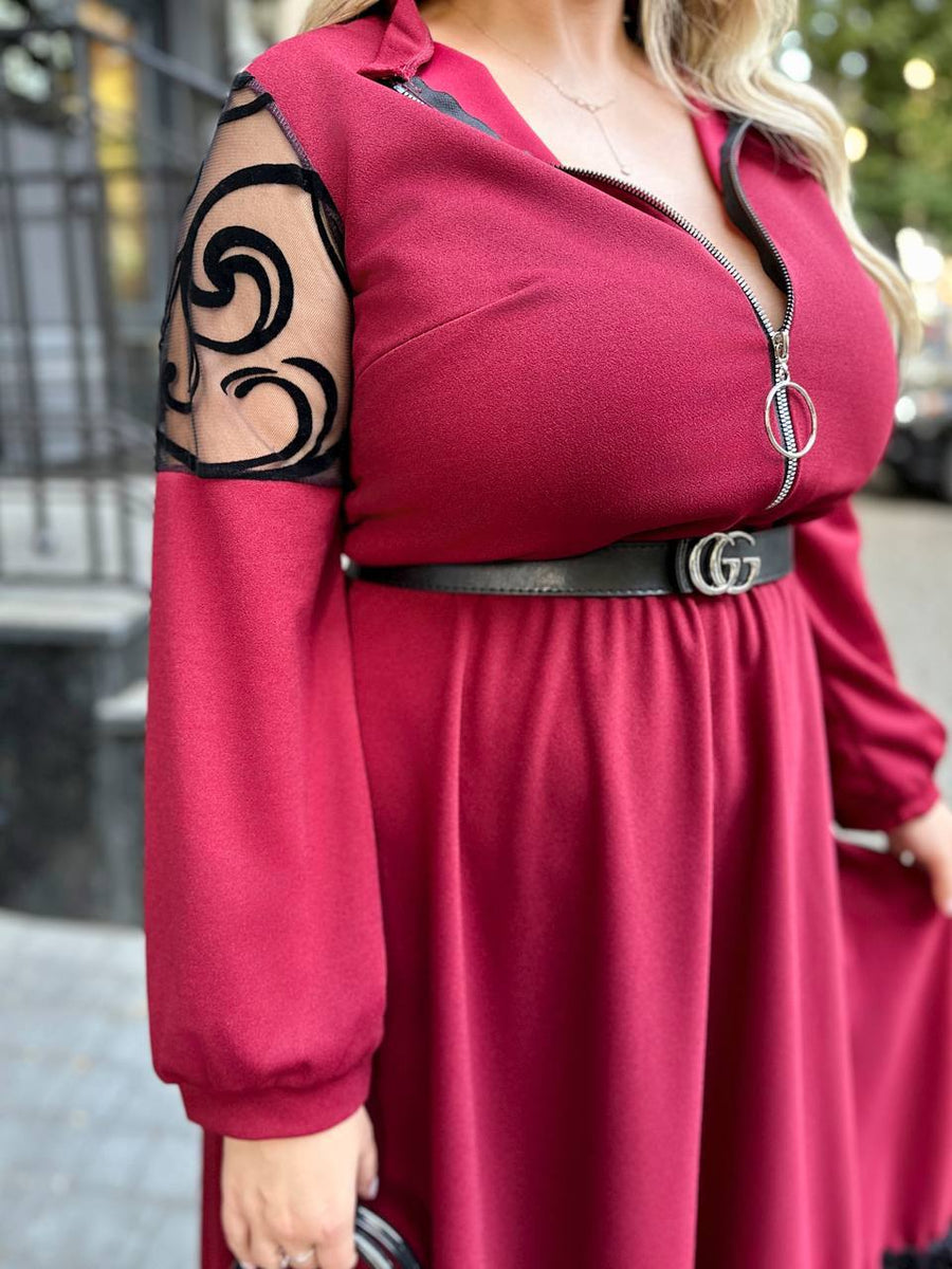 Дълга рокля с бродерия - Twiggy Shop