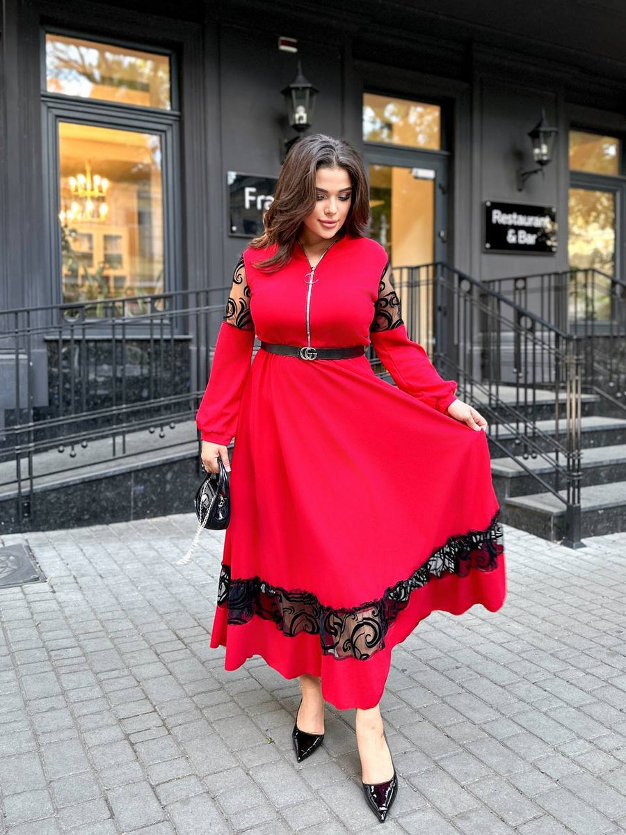 Дълга рокля с бродерия - Twiggy Shop