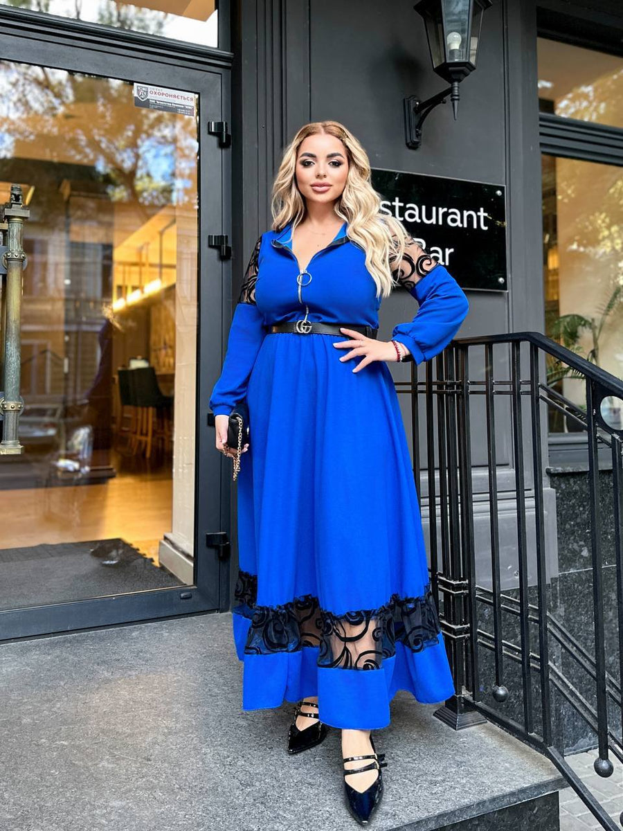 Дълга рокля с бродерия - Twiggy Shop