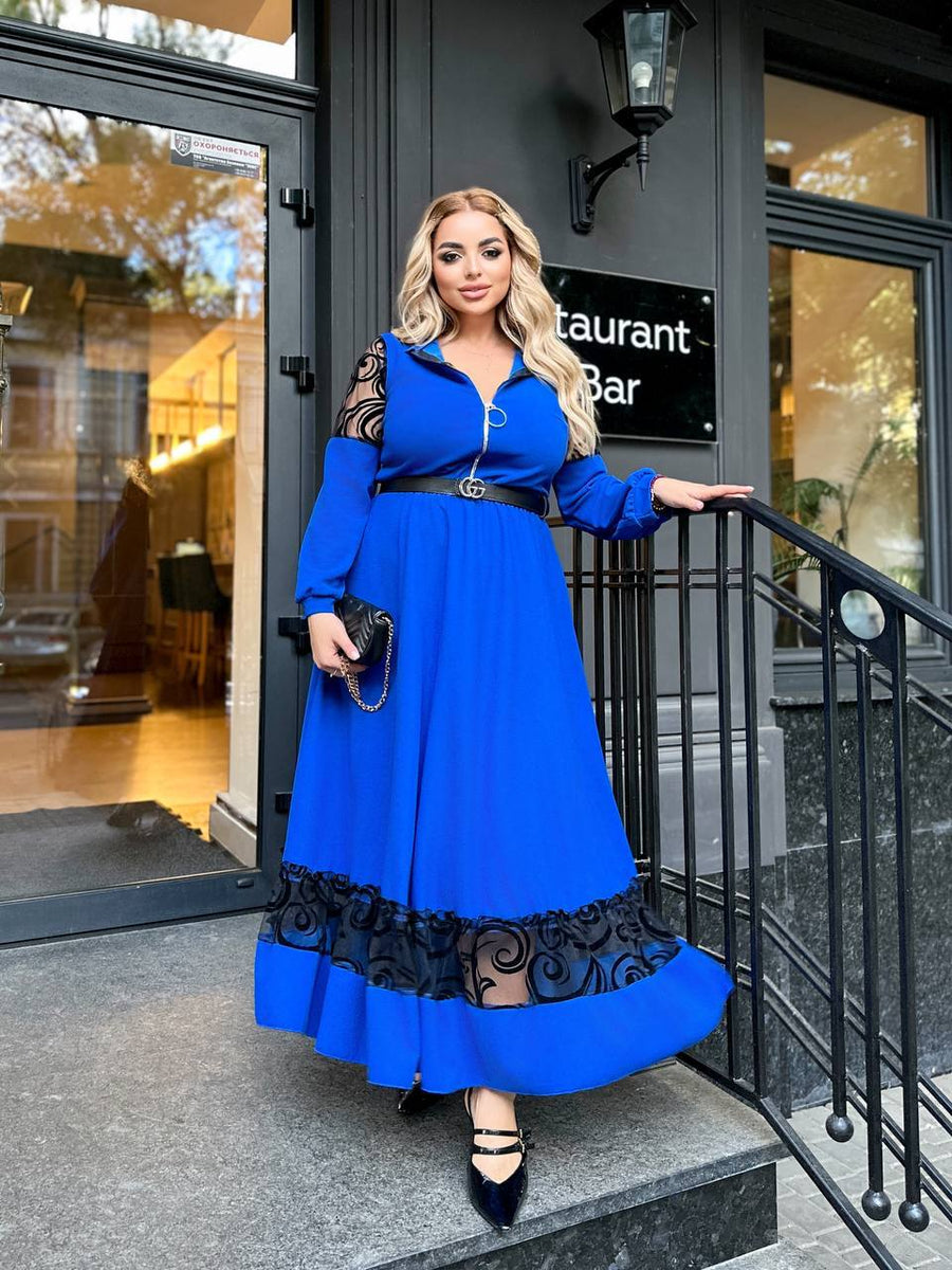 Дълга рокля с бродерия - Twiggy Shop