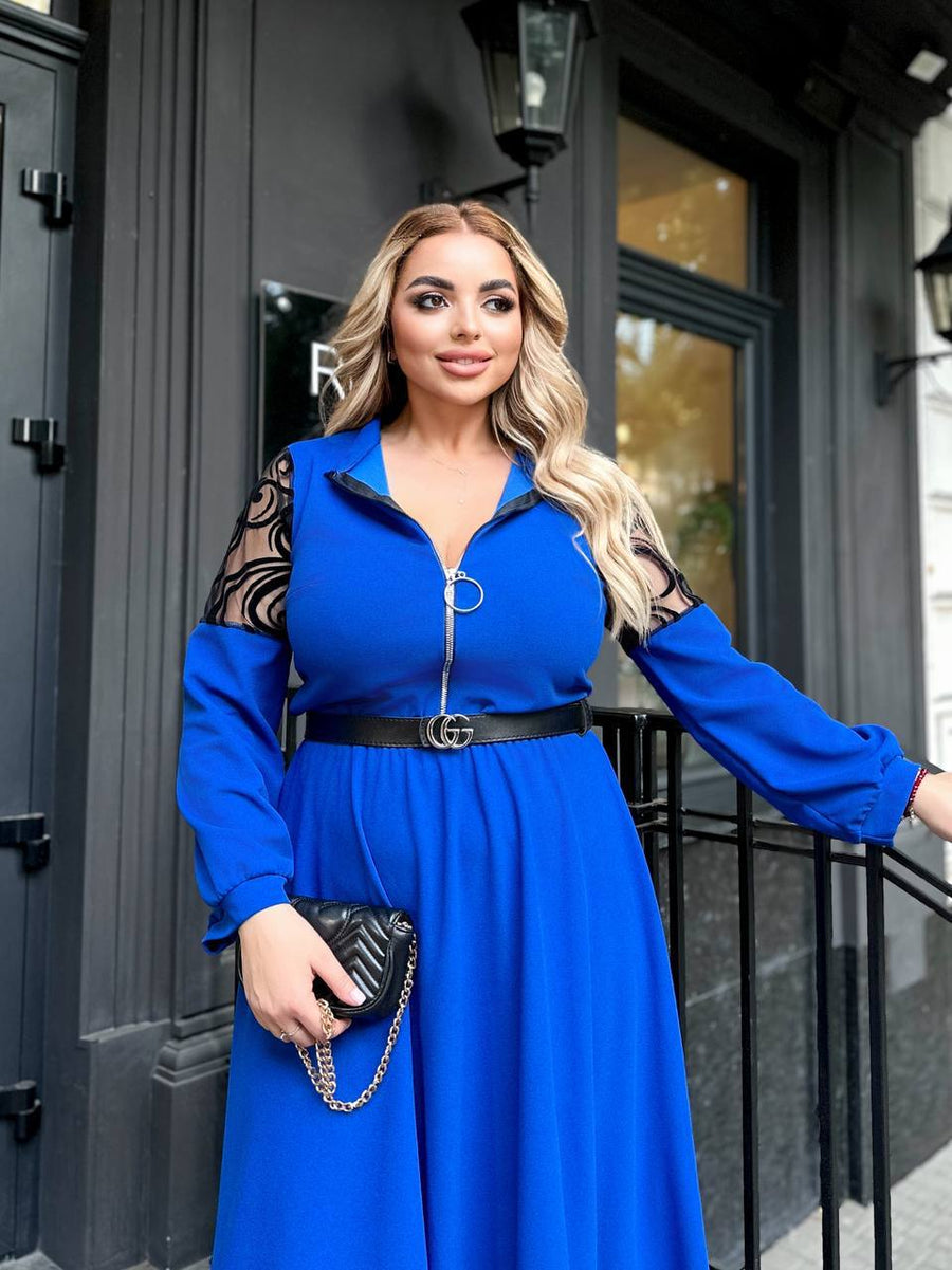 Дълга рокля с бродерия - Twiggy Shop