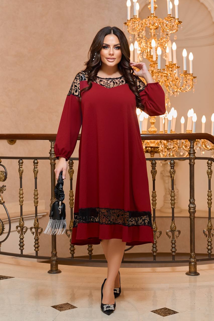 Рокля в свободна кройка с мрежа - Twiggy Shop