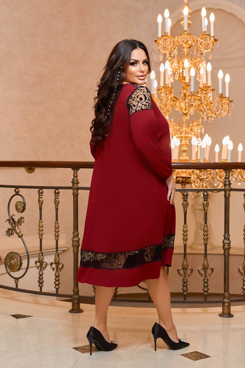 Рокля в свободна кройка с мрежа - Twiggy Shop