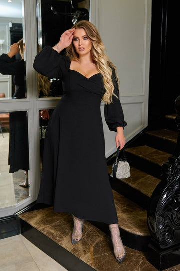 Разкроена рокля в миди дължина - Twiggy Shop