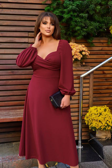 Разкроена рокля в миди дължина - Twiggy Shop