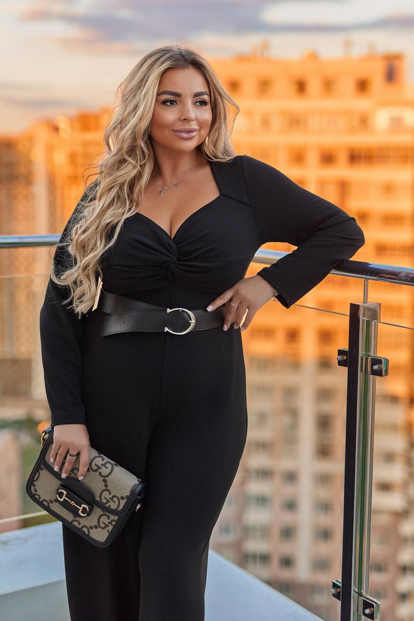 Вечерен гащеризон с колан - Twiggy Shop