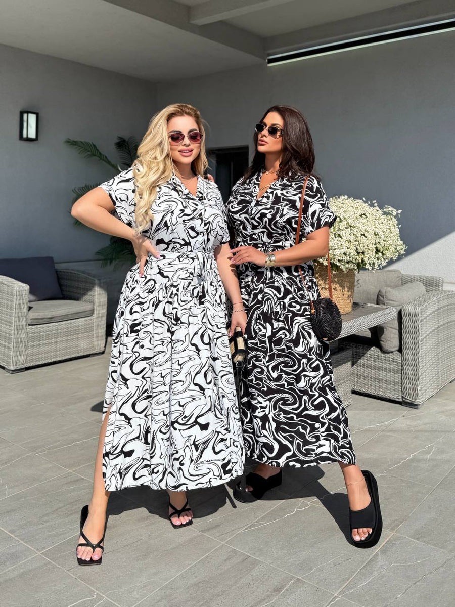 Миди рокля от памучна материя - Twiggy Shop