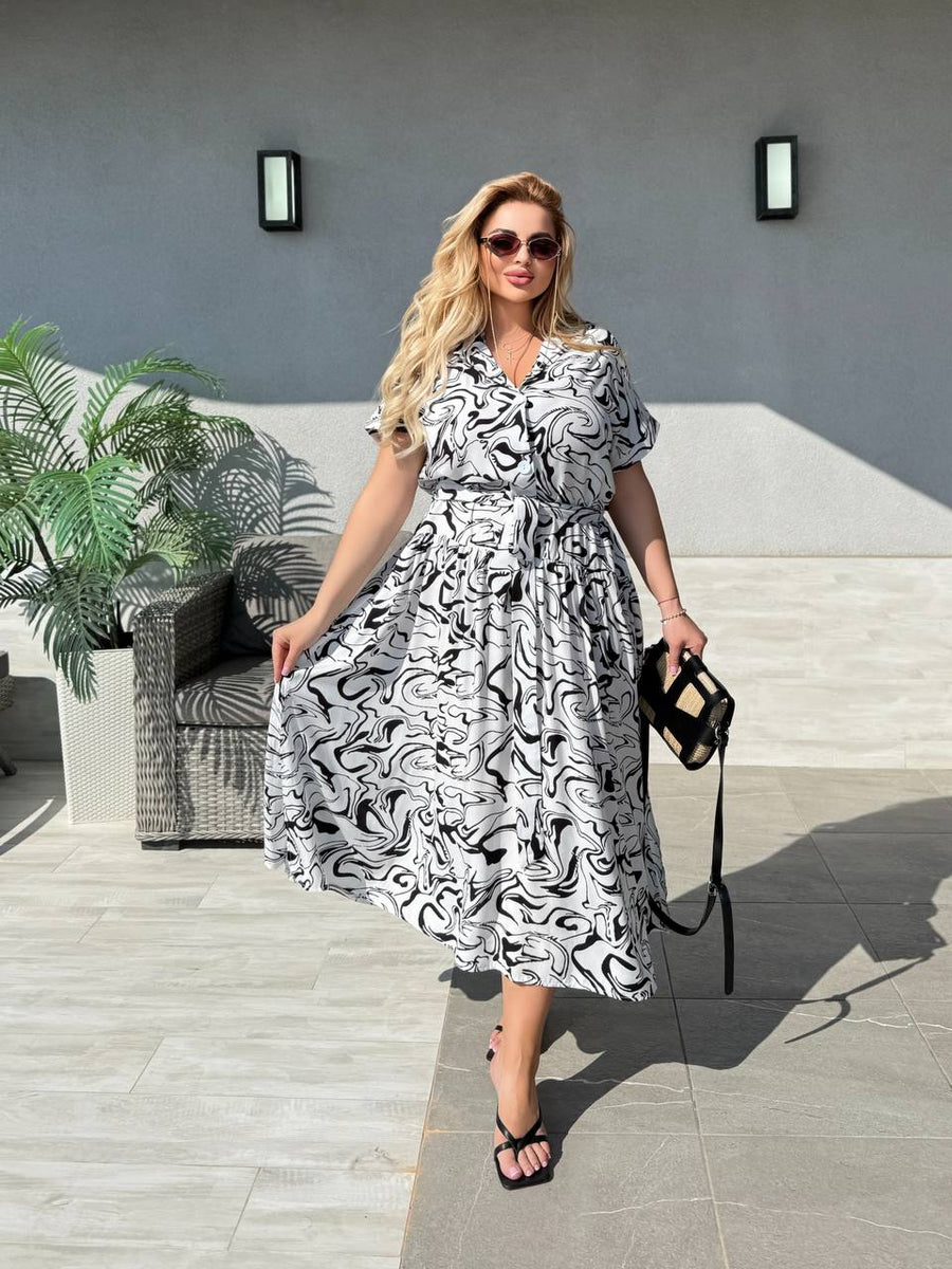 Миди рокля от памучна материя - Twiggy Shop