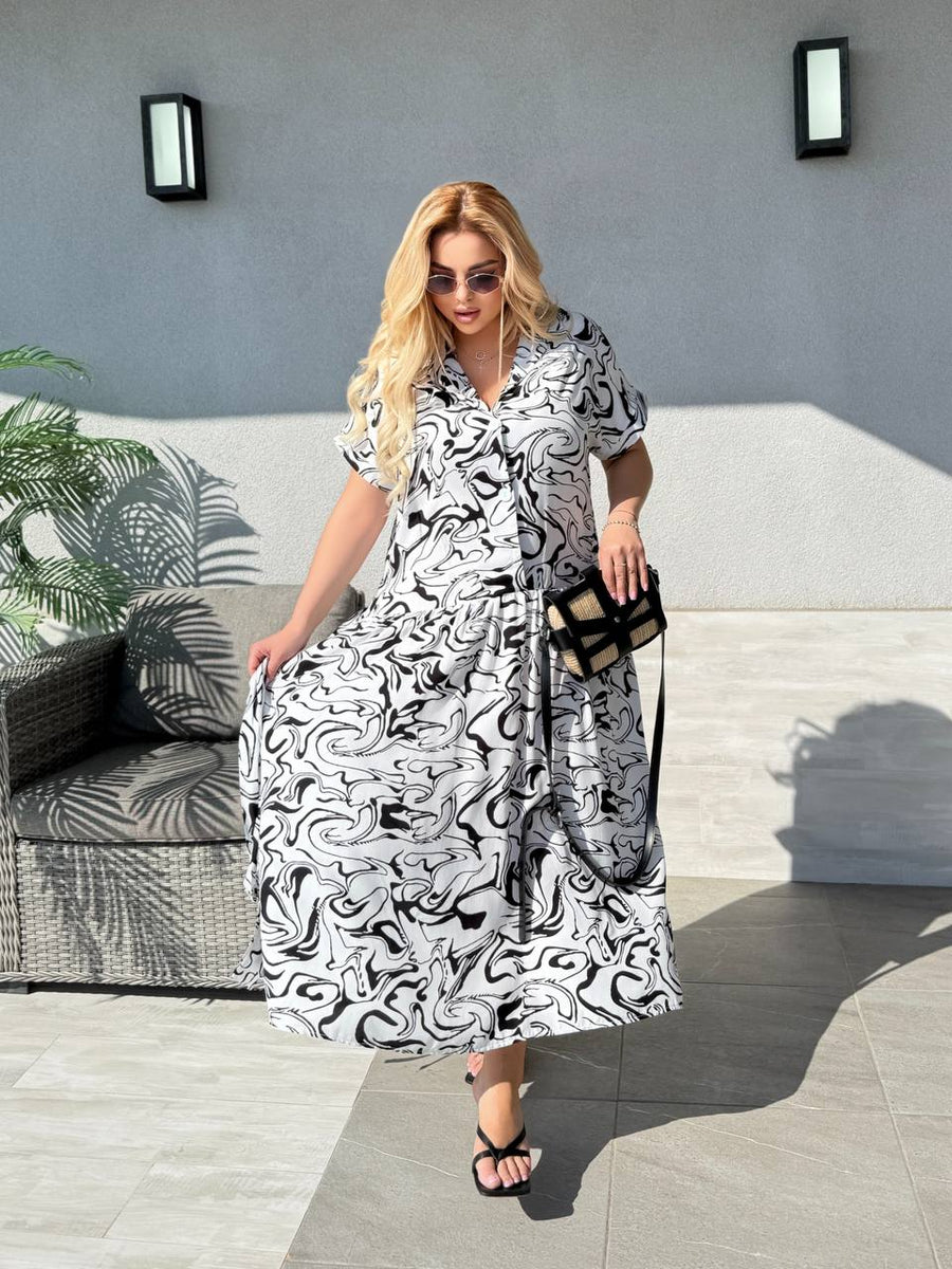 Миди рокля от памучна материя - Twiggy Shop