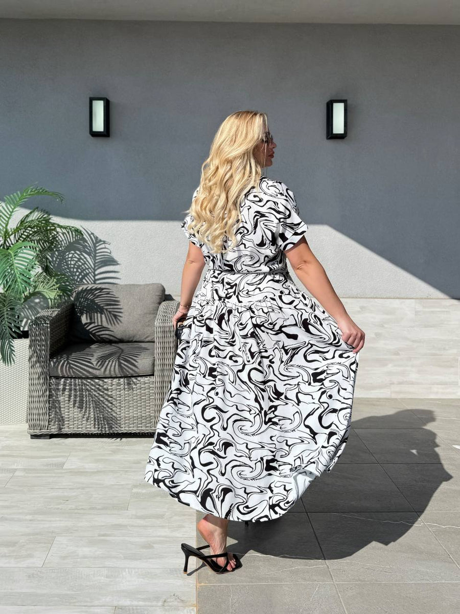 Миди рокля от памучна материя - Twiggy Shop