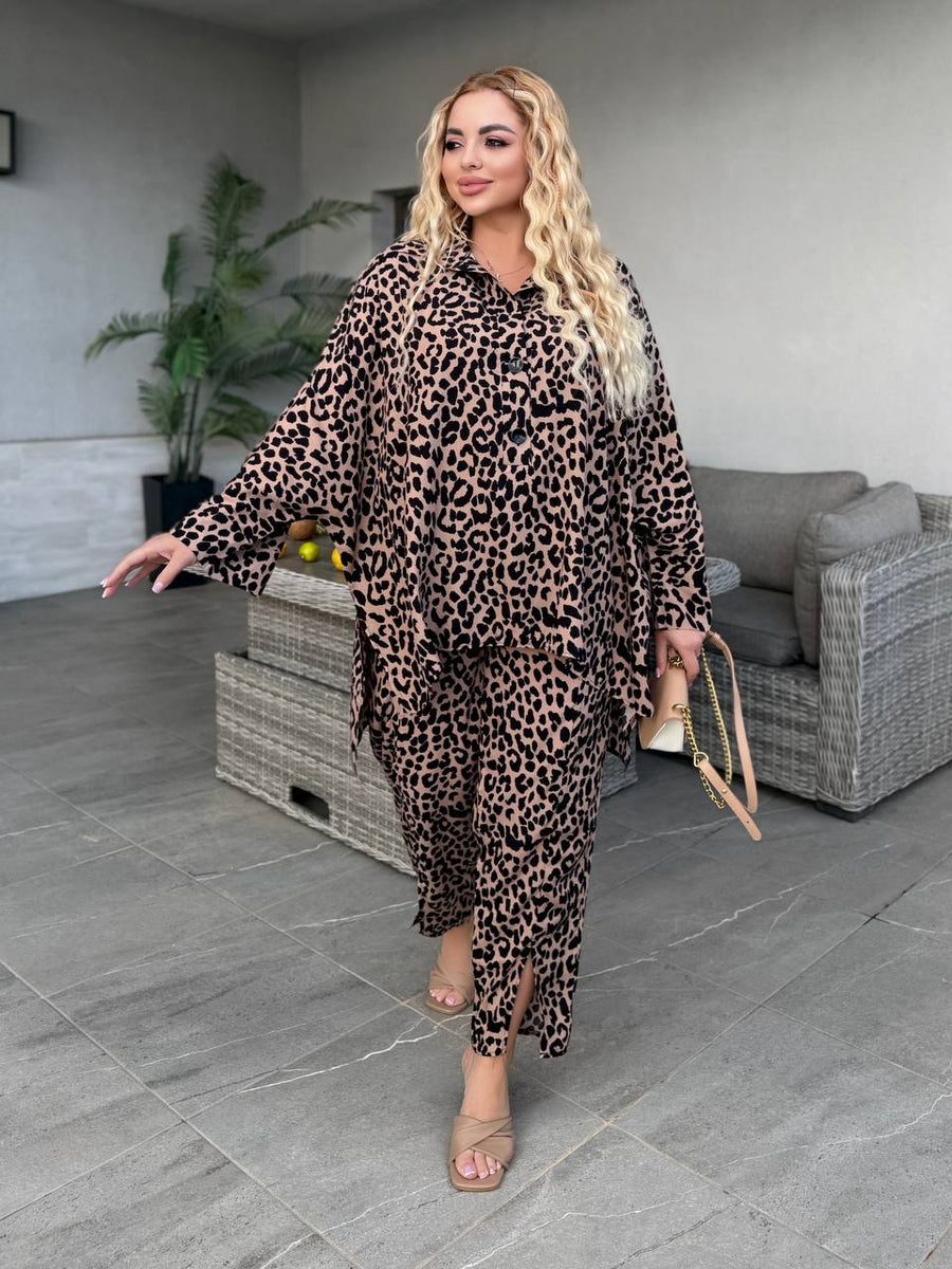 Шарен комплект от памучна смес - Twiggy Shop