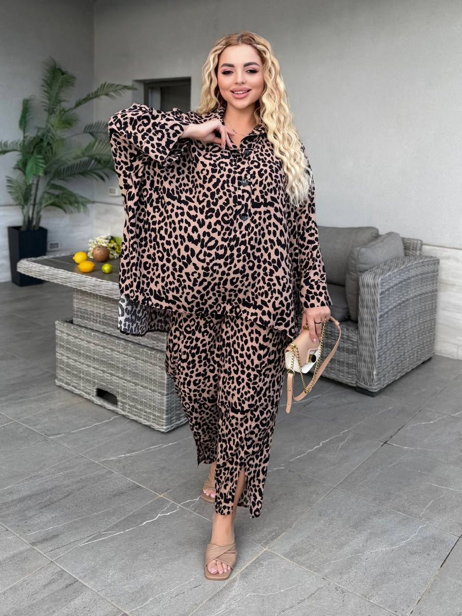 Шарен комплект от памучна смес - Twiggy Shop