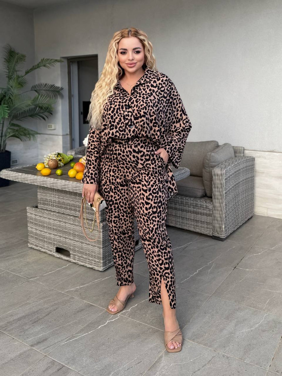 Шарен комплект от памучна смес - Twiggy Shop