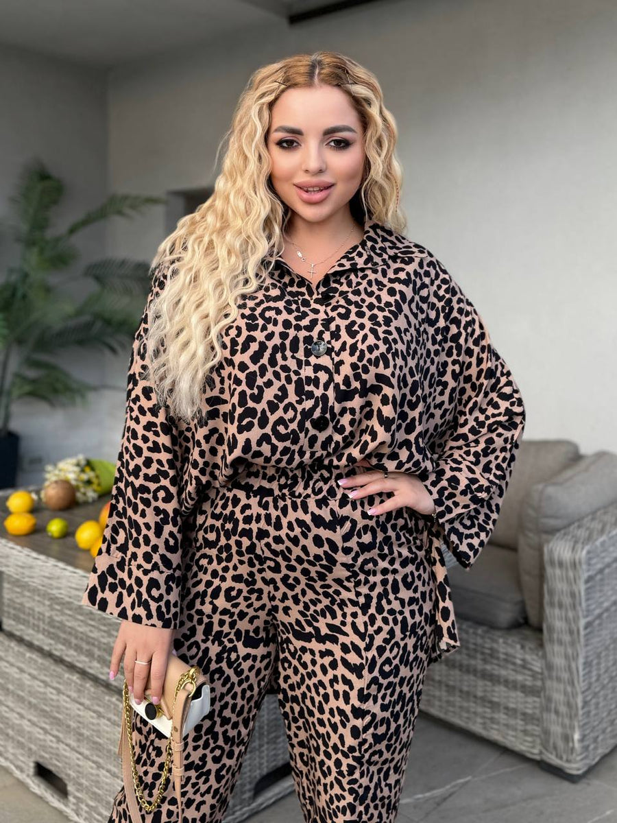 Шарен комплект от памучна смес - Twiggy Shop