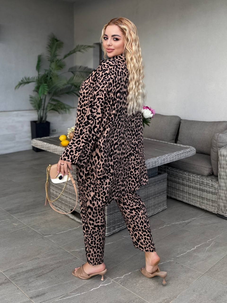 Шарен комплект от памучна смес - Twiggy Shop