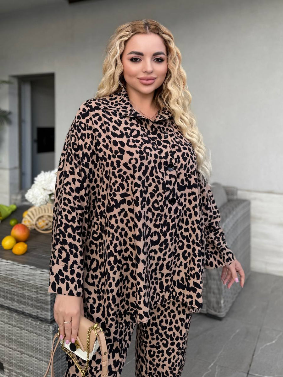 Шарен комплект от памучна смес - Twiggy Shop