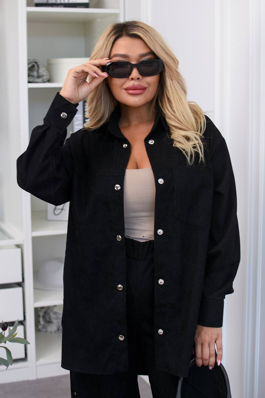 Кадифен комплект с широк панталон - Twiggy Shop