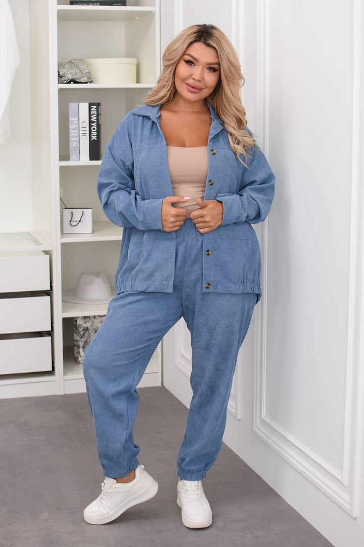 Комплект от рипсено кадифе с копчета - Twiggy Shop