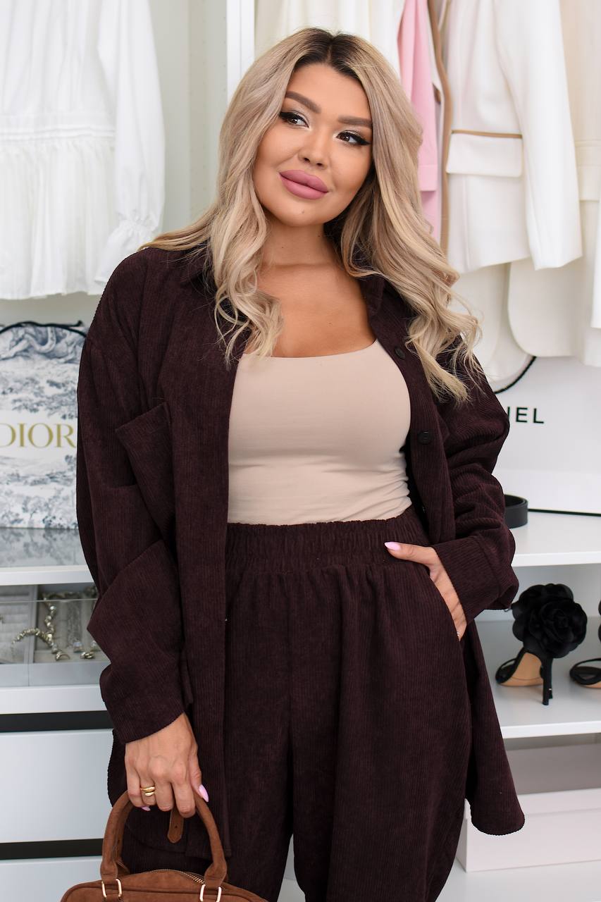 Кадифен комплект в свободна кройка - Twiggy Shop