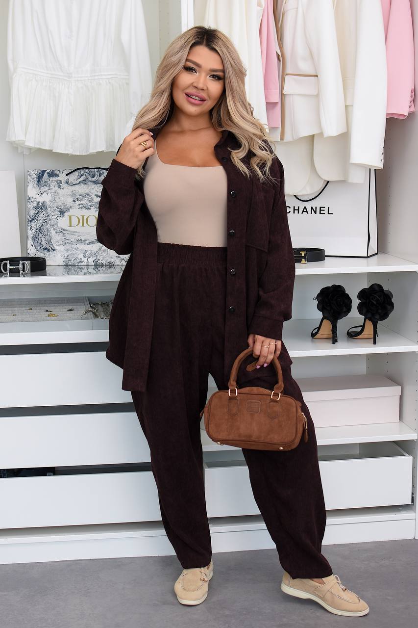 Кадифен комплект в свободна кройка - Twiggy Shop