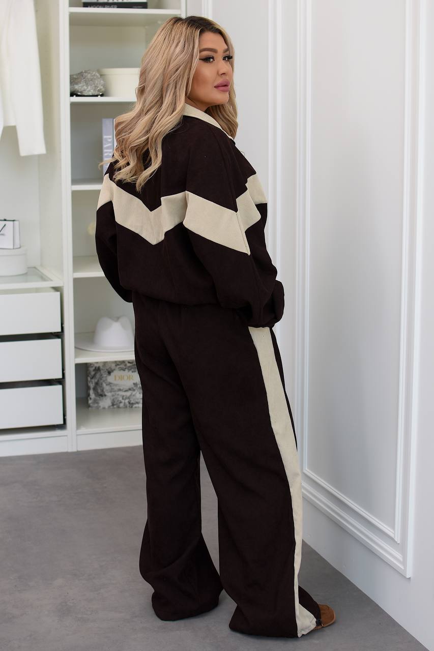 Комплект от рипсено кадифе с широк панталон - Twiggy Shop