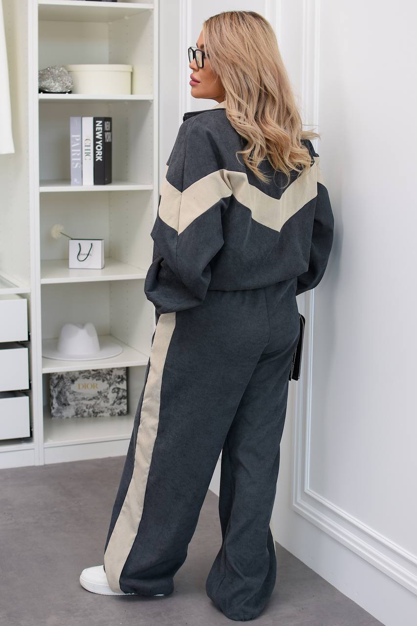 Комплект от рипсено кадифе с широк панталон - Twiggy Shop