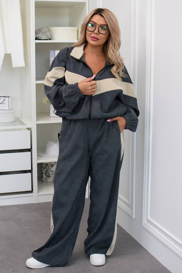 Комплект от рипсено кадифе с широк панталон - Twiggy Shop