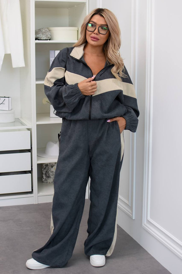 Комплект от рипсено кадифе с широк панталон - Twiggy Shop