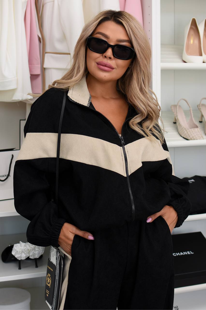 Комплект от рипсено кадифе с широк панталон - Twiggy Shop