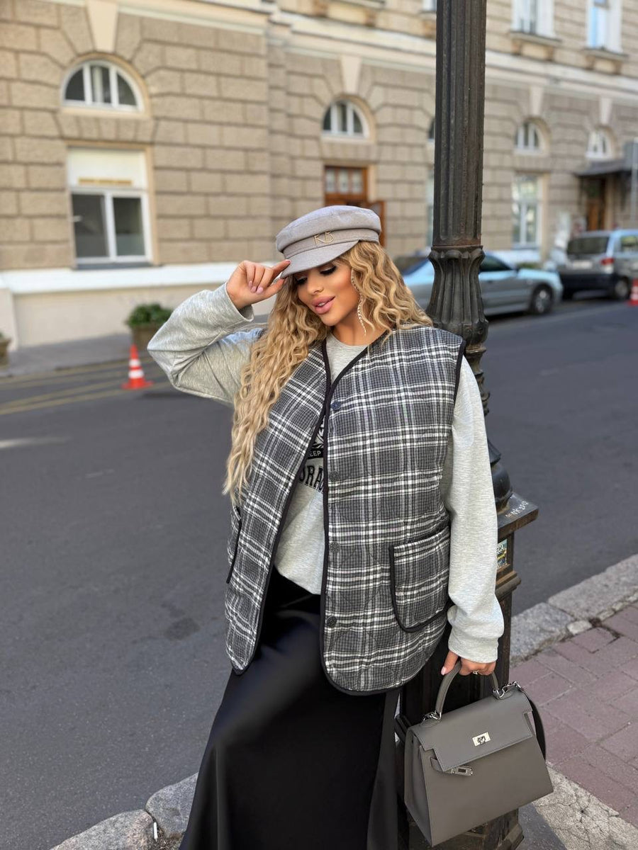 Елек в десен на каре - Twiggy Shop