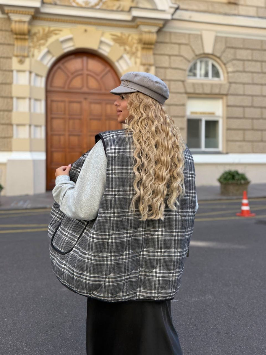 Елек в десен на каре - Twiggy Shop