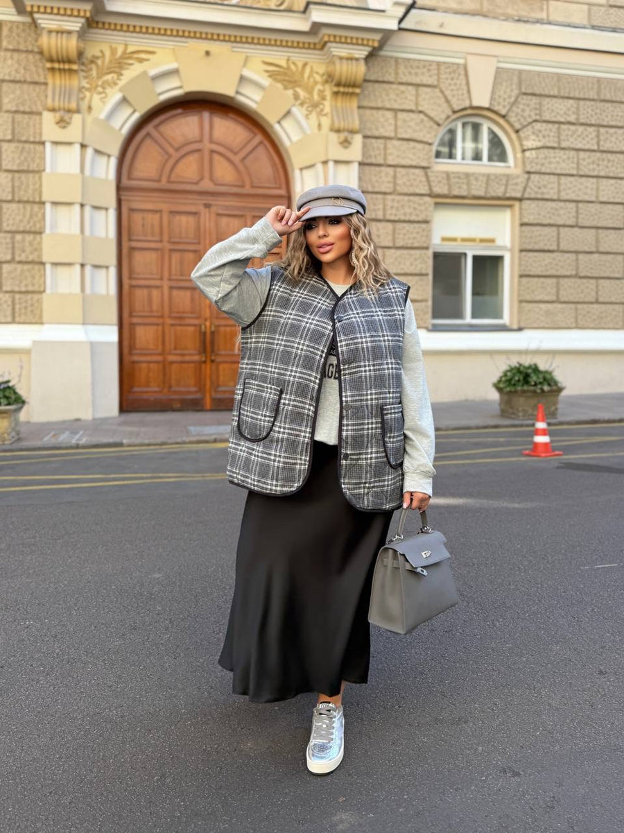 Елек в десен на каре - Twiggy Shop