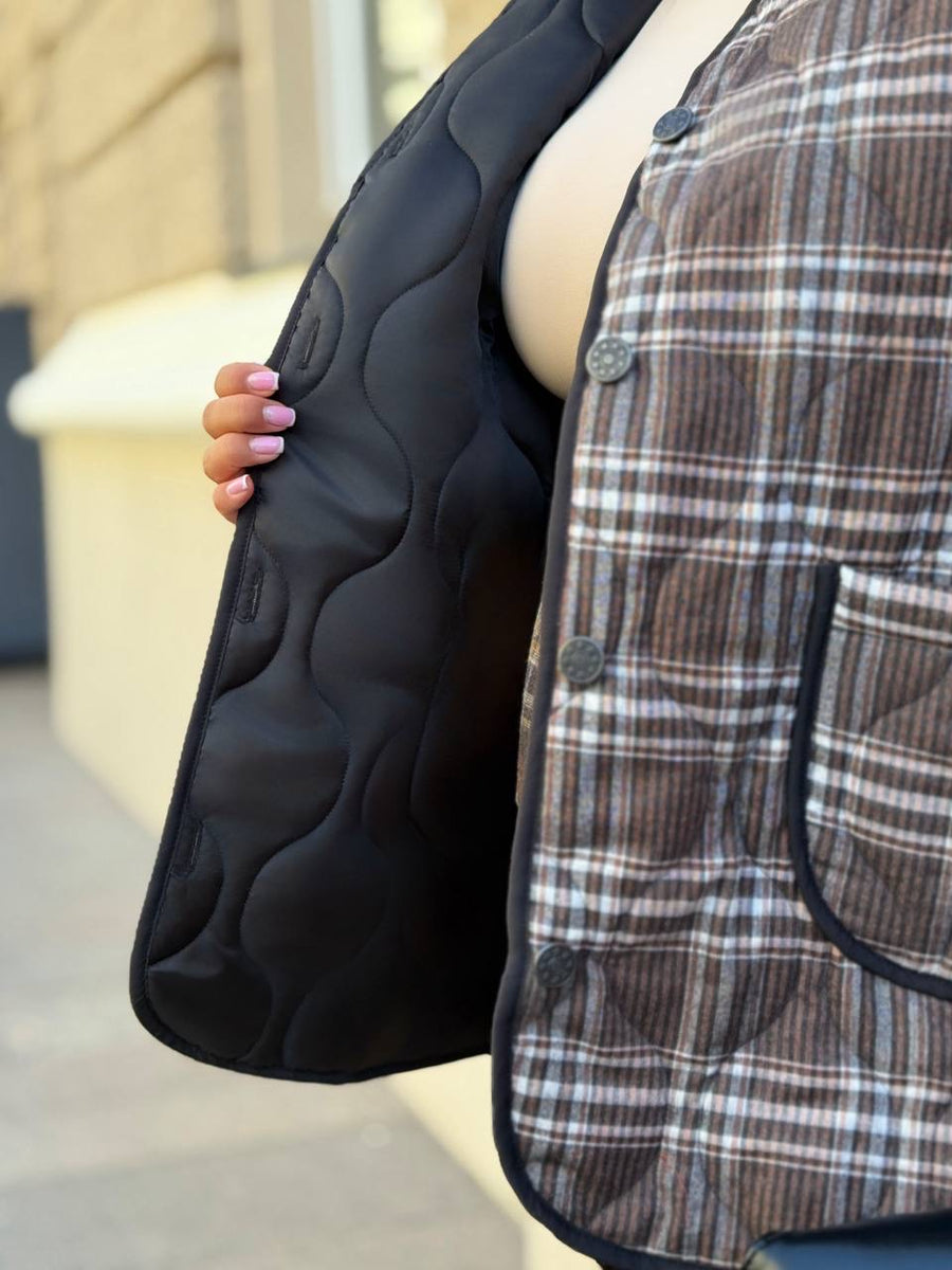 Елек в десен на каре - Twiggy Shop