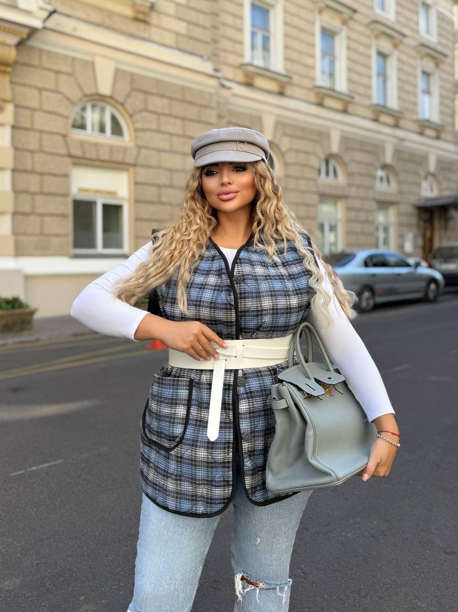 Елек в десен на каре - Twiggy Shop