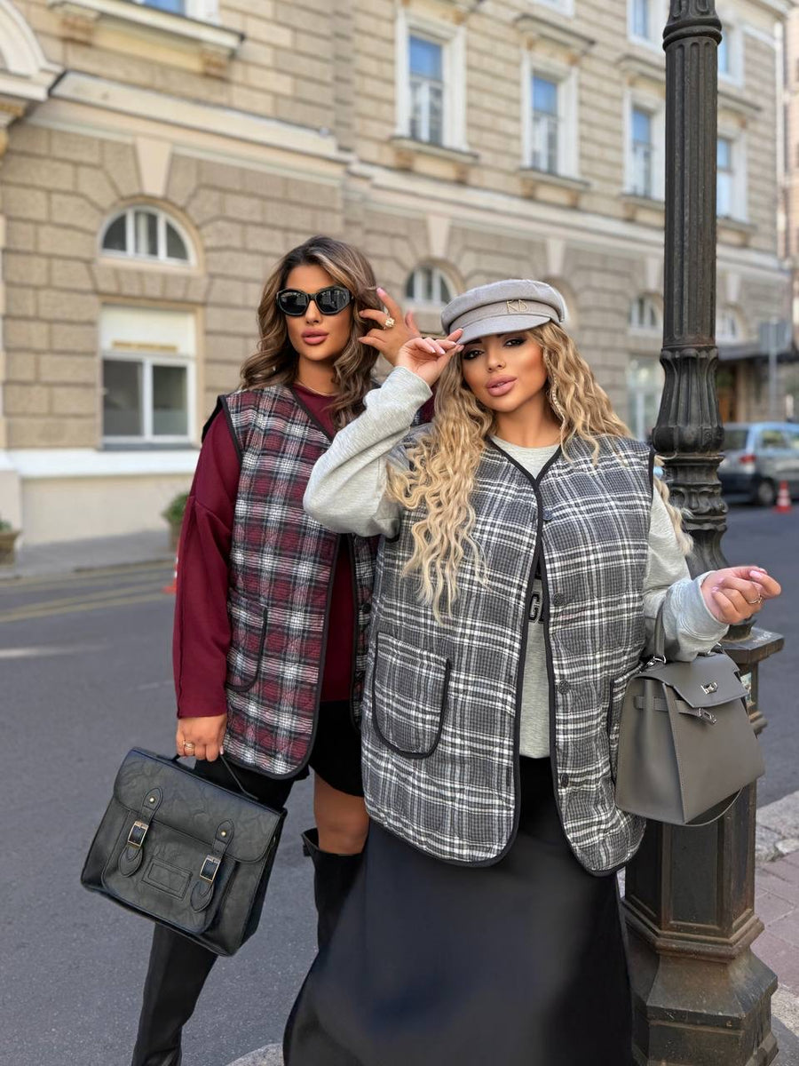 Елек в десен на каре - Twiggy Shop