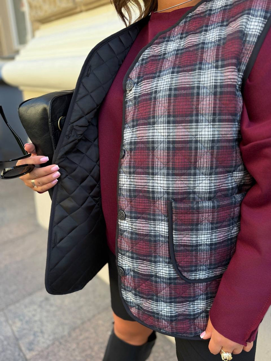 Елек в десен на каре - Twiggy Shop