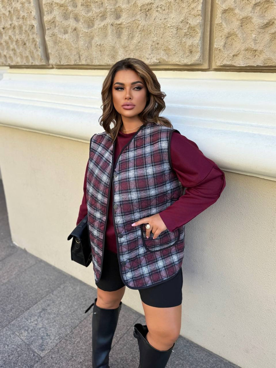 Елек в десен на каре - Twiggy Shop