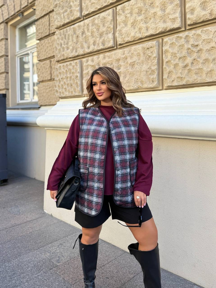 Елек в десен на каре - Twiggy Shop