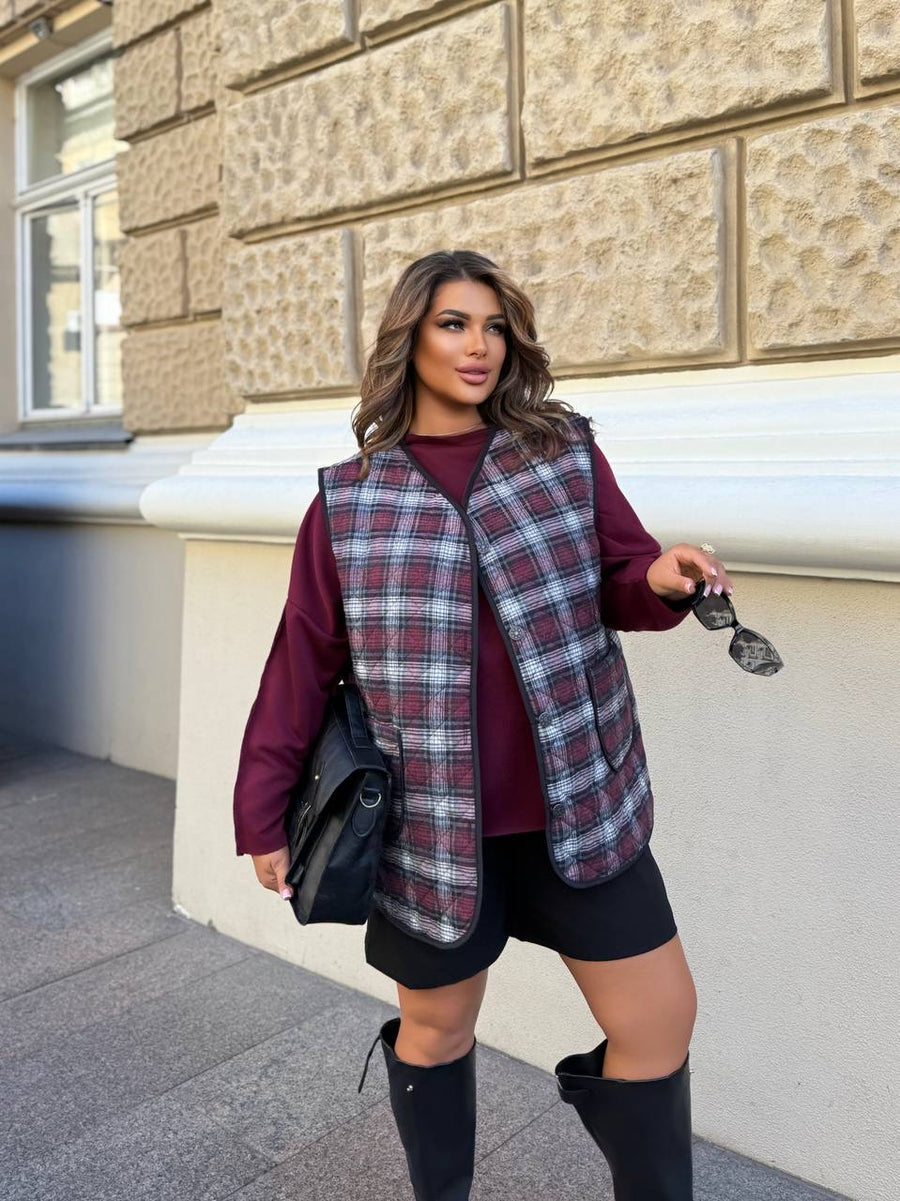 Елек в десен на каре - Twiggy Shop