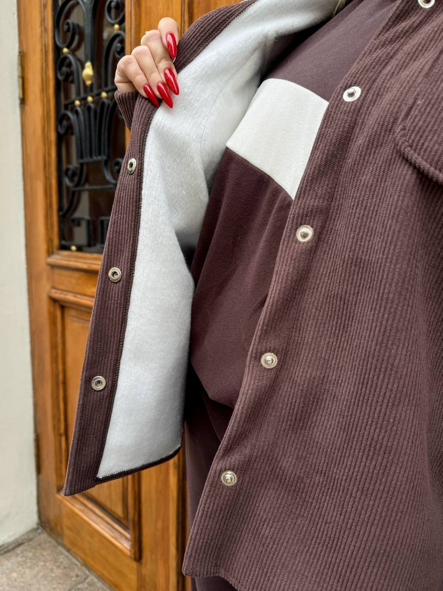 Топла връхна риза от рипсено кадифе - Twiggy Shop