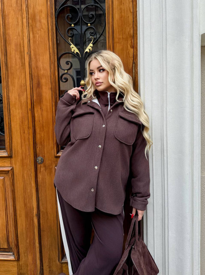 Топла връхна риза от рипсено кадифе - Twiggy Shop