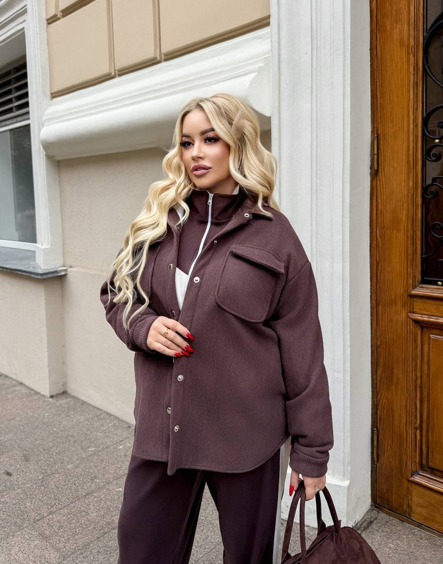 Топла връхна риза от рипсено кадифе - Twiggy Shop