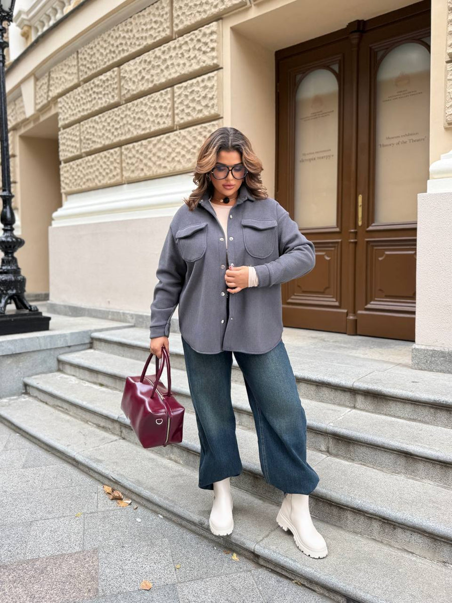 Топла връхна риза от рипсено кадифе - Twiggy Shop