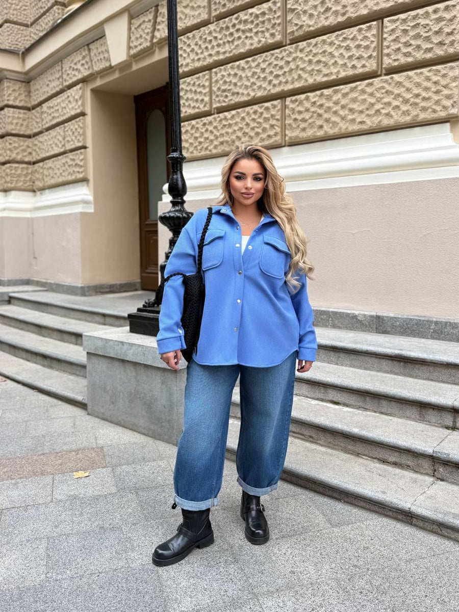 Топла връхна риза от рипсено кадифе - Twiggy Shop