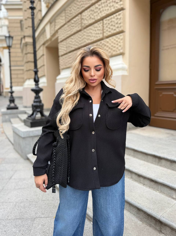 Топла връхна риза от рипсено кадифе - Twiggy Shop