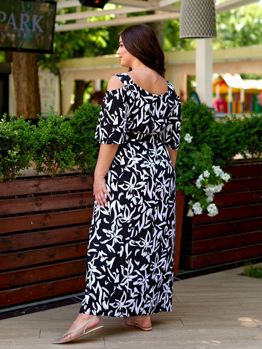 Рокля с отворени рамене - Twiggy Shop