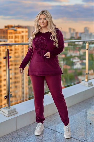 Комплект от кадифе с апликация - Twiggy Shop