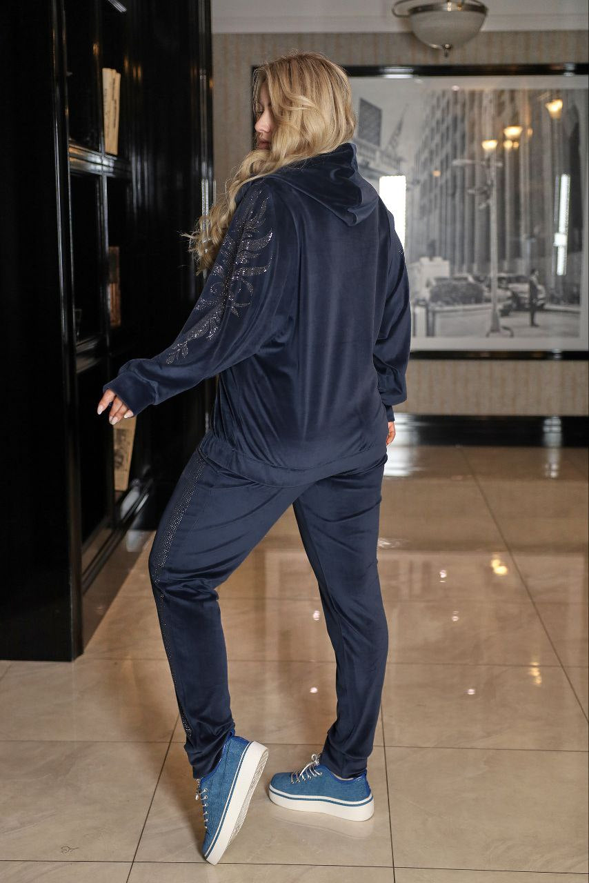 Кадифен комплект с цип - Twiggy Shop