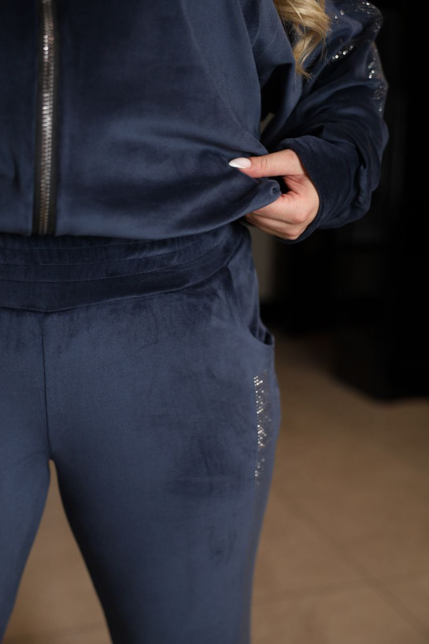 Кадифен комплект с цип - Twiggy Shop