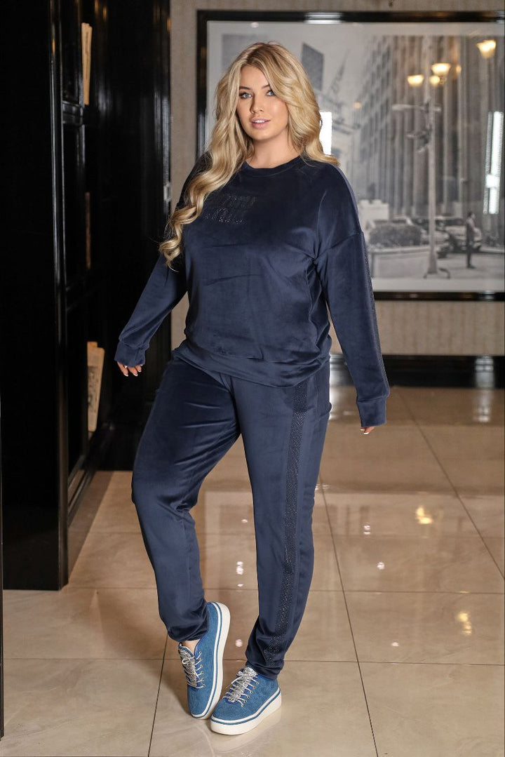 Комплект от кадифе с камъни - Twiggy Shop